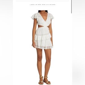 LoveShackFancy Audrima Cut-out Mini Dress